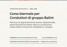 Corso Biennale Conduttori Gruppi Balint – Scuola Romana Balint