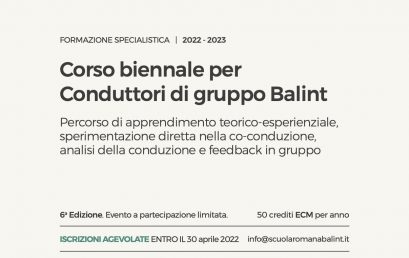 Corso Biennale Conduttori Gruppi Balint – Scuola Romana Balint